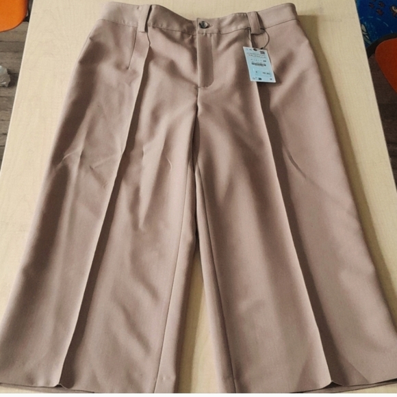 NEW ZARA Francoise Culotte wide leg XXL in Camel - Picture 6 of 11